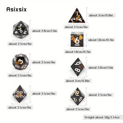7pcs Resin Polyhedral Dices for Role Playing Board Game