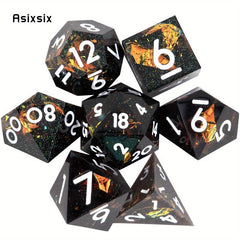 7pcs Resin Polyhedral Dices for Role Playing Board Game