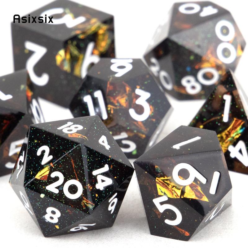 7pcs Resin Polyhedral Dices for Role Playing Board Game