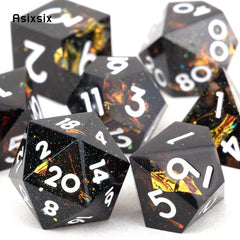 7pcs Resin Polyhedral Dices for Role Playing Board Game