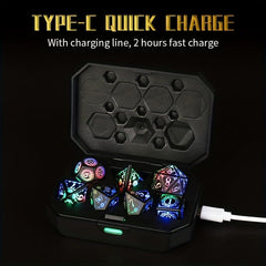 7pcs Rechargeable LED Dice Set for Board Game Nights