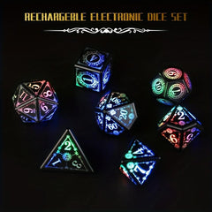 7pcs Rechargeable LED Dice Set for Board Game Nights