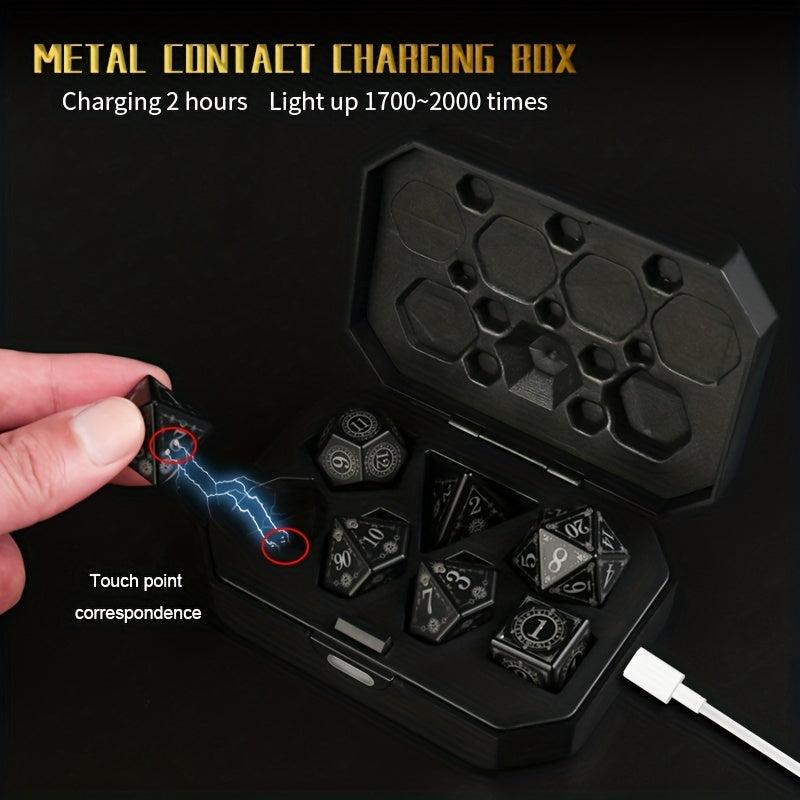 7pcs Rechargeable LED Dice Set for Board Game Nights