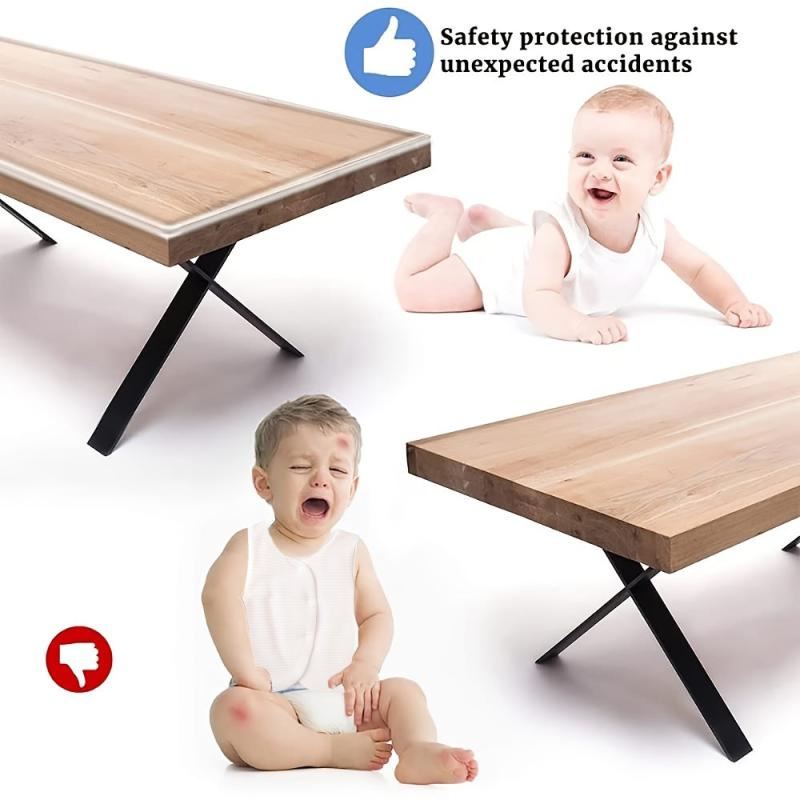 Transparent Bumper Strip for Wooden Table Edges & Corners