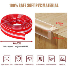 Transparent Bumper Strip for Wooden Table Edges & Corners