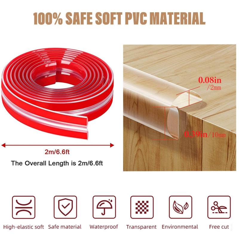 Transparent Bumper Strip for Wooden Table Edges & Corners