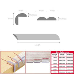 Transparent Bumper Strip for Wooden Table Edges & Corners