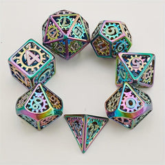 7pcs Hollow Gear Metal Dices Set For RPG Party Supplies