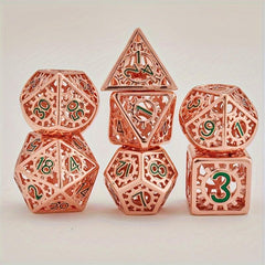7pcs Hollow Gear Metal Dices Set For RPG Party Supplies