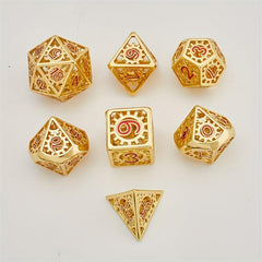 7pcs Hollow Gear Metal Dices Set For RPG Party Supplies