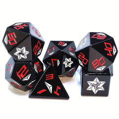 7-Piece Metal Dice Set with Golden Numbers