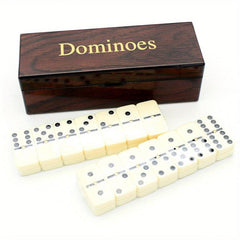28pc Dominoes Set Wooden Case Travel Size Table Game Family Fun