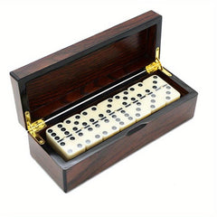 28pc Dominoes Set Wooden Case Travel Size Table Game Family Fun