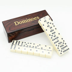 28pc Dominoes Set Wooden Case Travel Size Table Game Family Fun