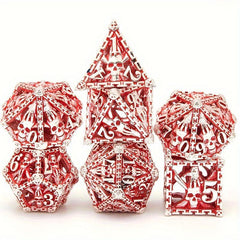 7pcs Hollow Ghost Hand Skull Metal Dice Set for Halloween Decoration