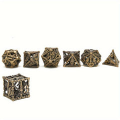 7pcs Hollow Ghost Hand Skull Metal Dice Set for Halloween Decoration