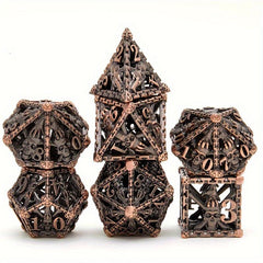 7pcs Hollow Ghost Hand Skull Metal Dice Set for Halloween Decoration