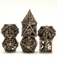 7pcs Hollow Ghost Hand Skull Metal Dice Set for Halloween Decoration