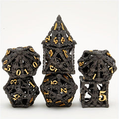 7pcs Hollow Ghost Hand Skull Metal Dice Set for Halloween Decoration