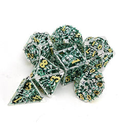 7pcs Silvery Green Octopus Metal Dice Set for Board Game