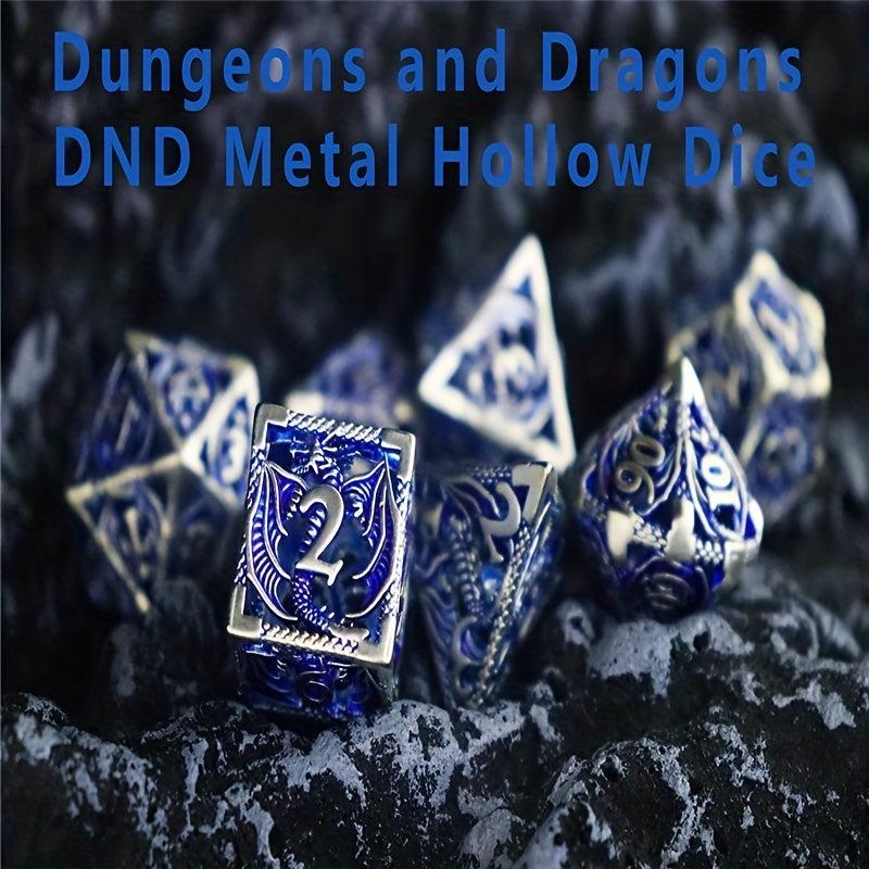 Metal Dice Set Golden Dice Role Playing Game 7Pcs