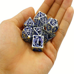 Metal Dice Set Golden Dice Role Playing Game 7Pcs