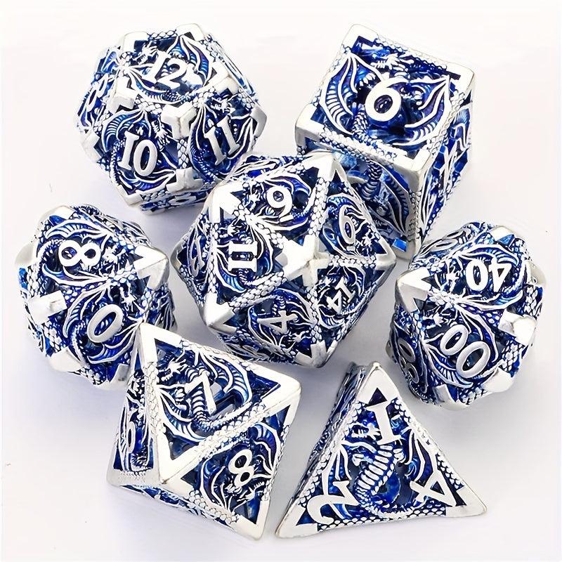 Metal Dice Set Golden Dice Role Playing Game 7Pcs
