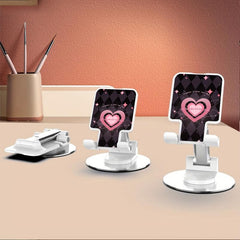 Purple Plaid Pink Love Phone Holder Stand For Switch