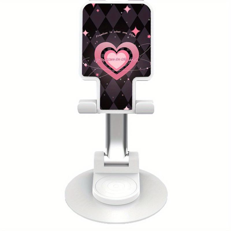 Purple Plaid Pink Love Phone Holder Stand For Switch