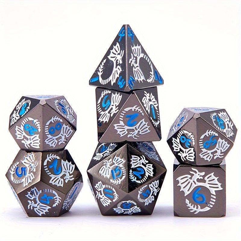 7pcs Metal Dice Set Event Party Game Toy Dice