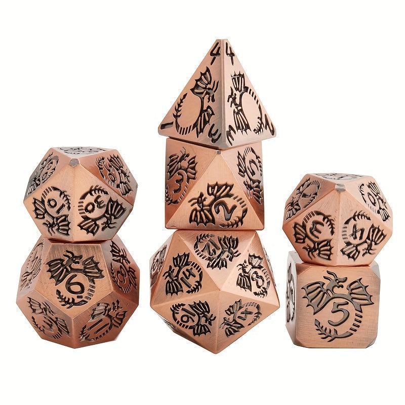 7pcs Metal Dice Set Event Party Game Toy Dice