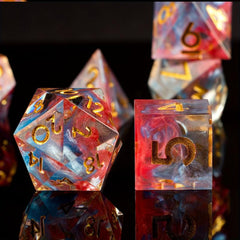 Resin Red & Fantasy Quicksand Dice RPG Set