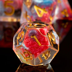 Resin Red & Fantasy Quicksand Dice RPG Set