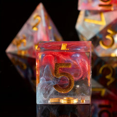 Resin Red & Fantasy Quicksand Dice RPG Set