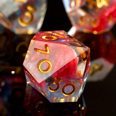 Resin Red & Fantasy Quicksand Dice RPG Set