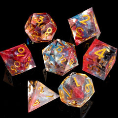 Resin Red & Fantasy Quicksand Dice RPG Set