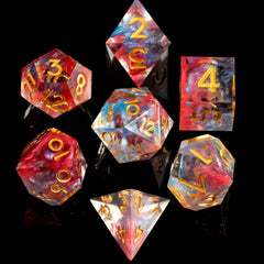 Resin Red & Fantasy Quicksand Dice RPG Set