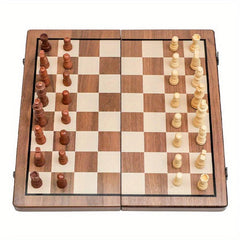 Christmas Thanksgiving Gift Chess Folding Chessboard Two in One Wooden Toy