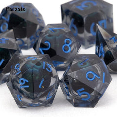 7pcs Resin Flowing Eyes Polyhedral Dice Set for Board Game