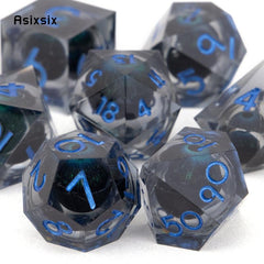 7pcs Resin Flowing Eyes Polyhedral Dice Set for Board Game