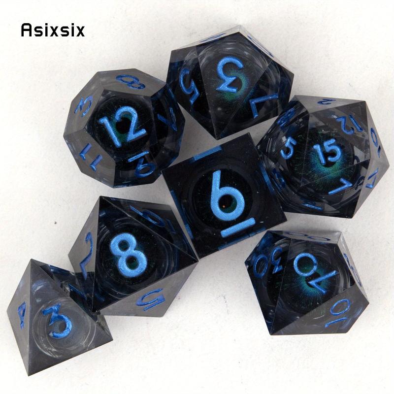 7pcs Resin Flowing Eyes Polyhedral Dice Set for Board Game