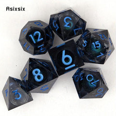 7pcs Resin Flowing Eyes Polyhedral Dice Set for Board Game