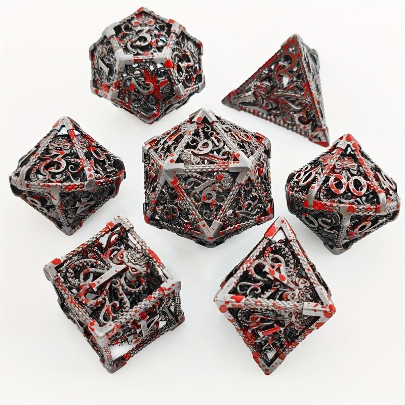 Hand Welded Octopus Dice 7pcs Set Blood Spot Octopus