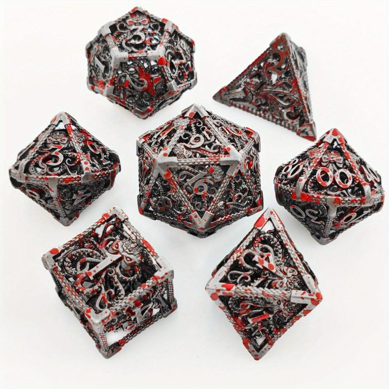 Hand Welded Octopus Dice 7pcs Set Blood Spot Octopus