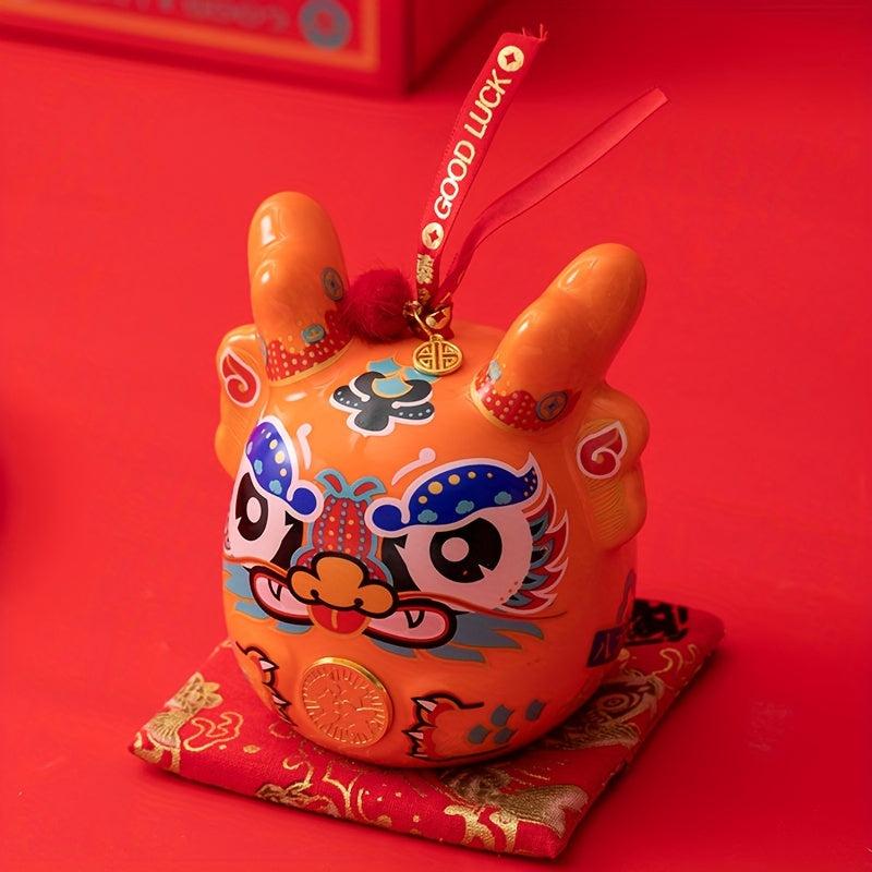 Chinese Dragon Zodiac Dragon Ceramic Piggy Bank Christmas Year Decoration