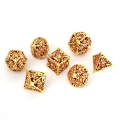 7pcs Golden Red Octopus Metal Dice Set for RPG Board Game