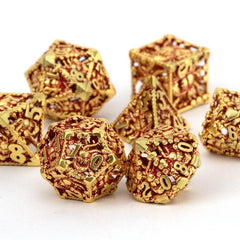 7pcs Golden Red Octopus Metal Dice Set for RPG Board Game