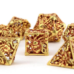 7pcs Golden Red Octopus Metal Dice Set for RPG Board Game