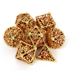 7pcs Golden Red Octopus Metal Dice Set for RPG Board Game