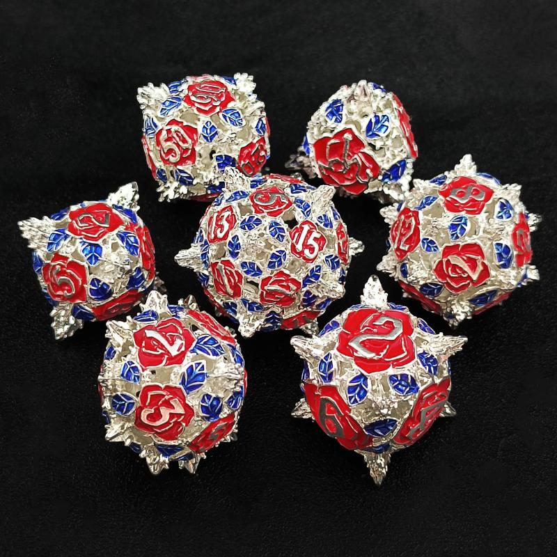 Metal Dice Hollow Set with Box For Roleplaying
